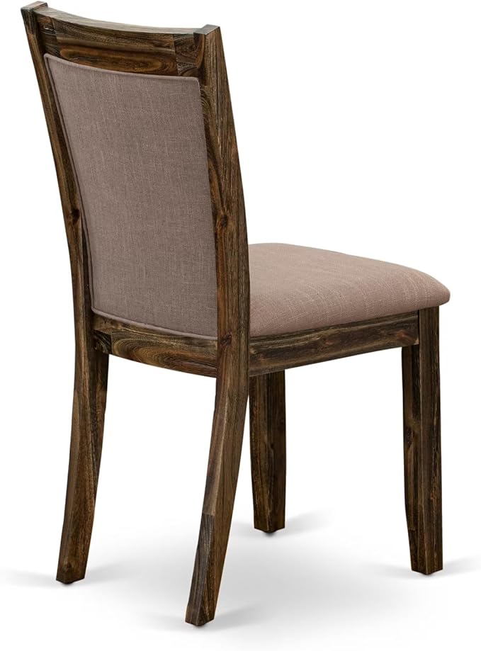 East West Furniture V727MZ748-5 5 Piece Dining Room Furniture Set Includes a Rectangle Dining Table with V-Legs and 4 Coffee Linen Fabric Upholstered Chairs, 40x72 Inch, Multi-Color