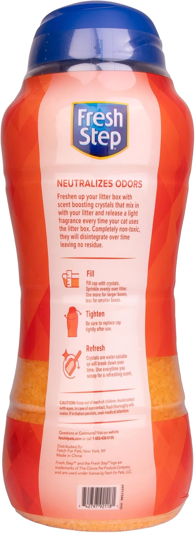 Fresh Step Cat Litter Crystals in Tropical Summer Breeze Scent - Cat Litter Box Deodorizer - Combats Odors and Neutralizes Smells to Keep Your Home Clean, Value Size, 70 Ounce