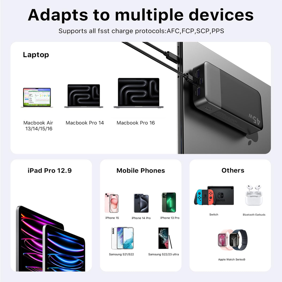 NOBIS Portable Power Bank - 45W, 20000mAh