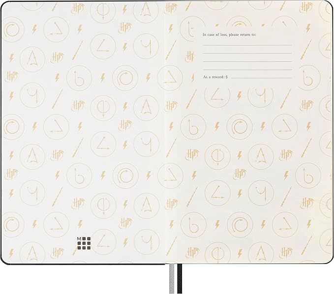 Moleskine Wizarding World Harry Potter Limited Edition Spells Collection, Lumos Notebook with glow in the dark special-effect, Hard Cover, Ruled, Large (5" x 8.25"), Black, 176 pages