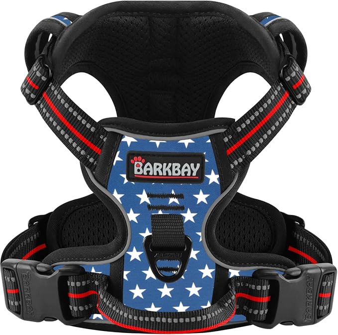 BARKBAY Dog Harness No Pull for Small Dogs - Adjustable, Reflective, Comfortable, No Choke, Heavy-Duty - Perfect for Outdoor Training, Walking, and Hiking - Strong & Durable - XS & Star