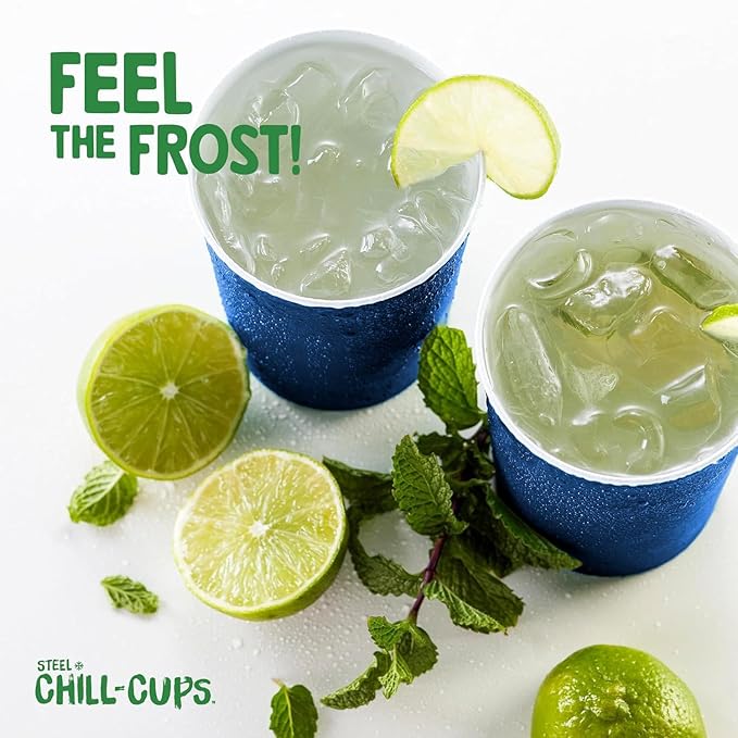 16 oz. Party Cups, Perfect for Cold Drinks, Sturdy & Durable, Disposable and 100% Recyclable, Made in USA, Blue, 180 Count
