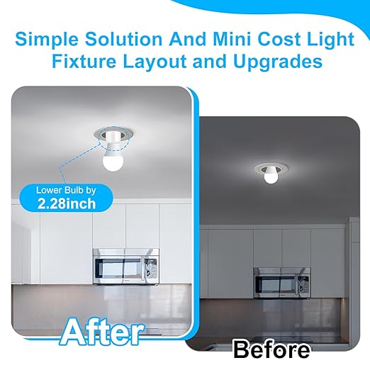 Remote Control E26 E27 Light Bulb Socket Adapter,GreenCyle Wireless Light Switch and 4 Standard Medium Base Lamp Socket Extender 2.3"(5.8cm),Screw-in,Max 500W,No Wiring Needed,500ft RF Range,for Lamp