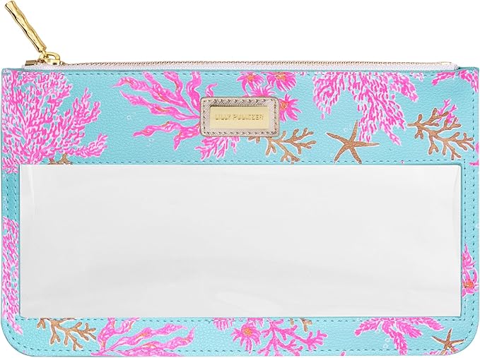 Lilly Pulitzer Pencil Case with Planner Accessories for Adults, Agenda Bonus Pack Includes Stickers, Click Pen, Mini Notepads, Bookmarks, and Zipper Pouch (Royal Coral)