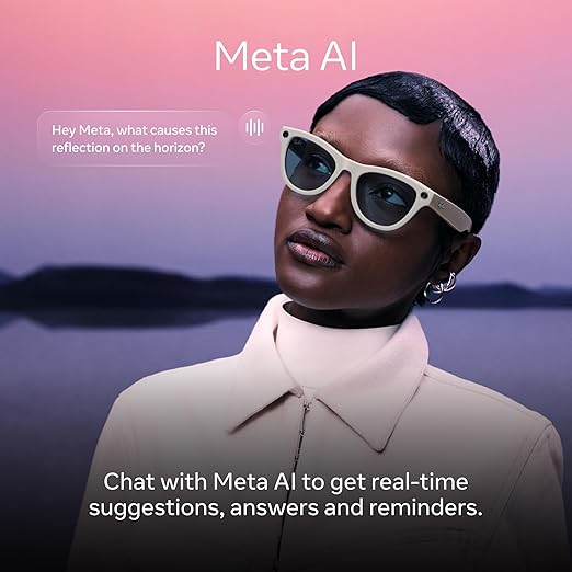 Ray-Ban Meta (Gen 2), Skyler, Shiny Chalky Grey | Smart AI Glasses for Men, Women — 2x Battery Life — 3K Ultra HD Resolution — 12 MP Ultra-Wide Camera, Audio, Video — Transitions® Sapphire Lenses