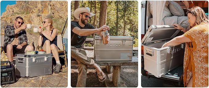 ICECO APL35 12V Refrigerator, 37Qt Dual Zone Portable Refrigerator Freezer Equipped SECOP Nano Compressor, -4℉-68℉, APP Control, 12/24V DC, Aluminum Fridge for Car, Camping|with Slider