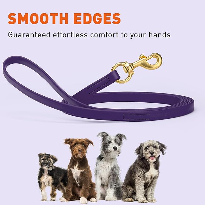 Viper Biothane K9 Working Dog Leash Waterproof Lead for Tracking Training Schutzhund Odor-Proof Long Line with Solid Brass Snap for Puppy Medium and Large Dogs, 10ft Violet Purple