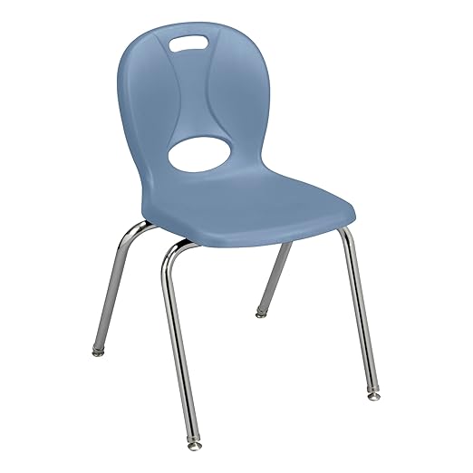 Learniture LNT-116-CSW-SB Learniture Structure Series Stackable School Chairs for Classroom, 16" Seat Height, Blue, Pack of 4