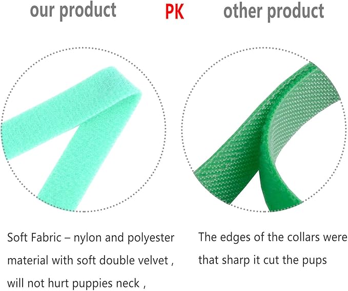 Whaline 15 Colors Puppy ID Collars Whelping Dog Band Newborn Soft Fabric Adjustable Identification Collar for Pet Dog Cat