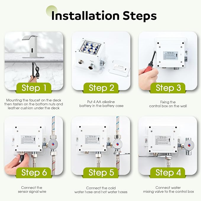 Automatic Motion Sensor Faucet with Waterfall Spout,Stainless Steel Sink Faucet with Hole Cover Plate (Regular, Chrome)
