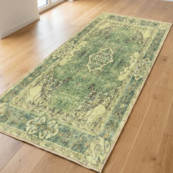 Muddy Mat짰 Majestic 2ft x 10ft Washable Area Rugs for Living Room, Bedroom & Dining Room ??Modern Soft Low Pile Non Slip Carpet ??Pet Friendly Waterproof Foldable Rugs for Home