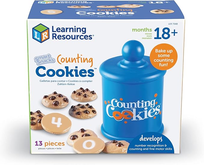 Learning Resources Smart Counting Cookies - Chocolate Chip Play Food, Preschool Activities, Toddler Sensory Toy, Play Kitchen Accessories, Sorting and Stacking, Fine Motor Numbers , Math Games