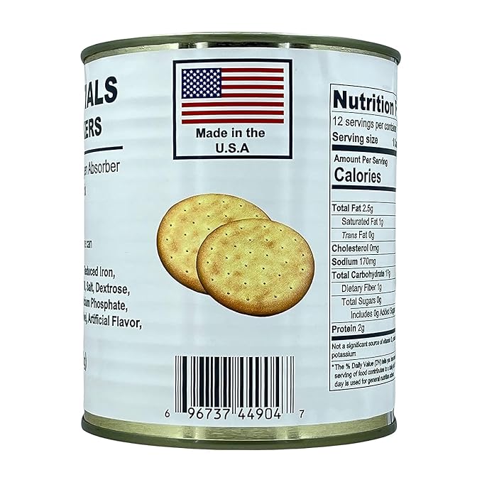 Future Essential Sailor Pilot Bread Crackers | Ship's Biscuit | Emergency Survival Food | Long Term Food Storage (30 years shelf life) Ready to Eat #2.5 (12 Cans) 12 Serving per Can