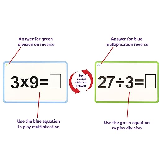 QUIZMO Multiplication & Division - Bingo Style Math Game - 2 Game Modes for Ages 8+ - Teach Basic Mathematics