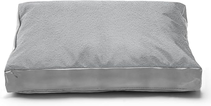 Dog Bed Cover,Heavy Duty Durable Waterproof Fluffy Soft Short Plush Replacement Dog Bed Covers,41" L x 27" W x 4" H Inch Washable Removable Pet Bed Mattress Cover with Zipper.Grey,Cover Only.