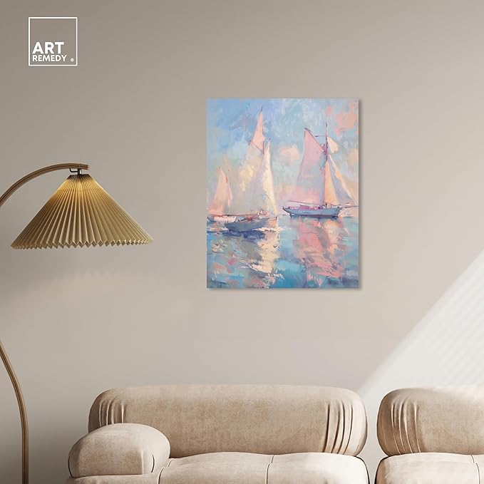 Art Remedy Set Sail Gallery Wrapped Sailing 1 Piece Canvas Wall Art, 24" x 30", Gallery Wrapped