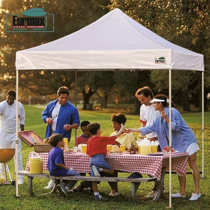 Eurmax USA Pop Up Canopy Replacement Canopy Tent Top Cover, Instant Canopy Top Cover ONLY,Bonus 4PC Pack Weight Bag (8x12, Black)