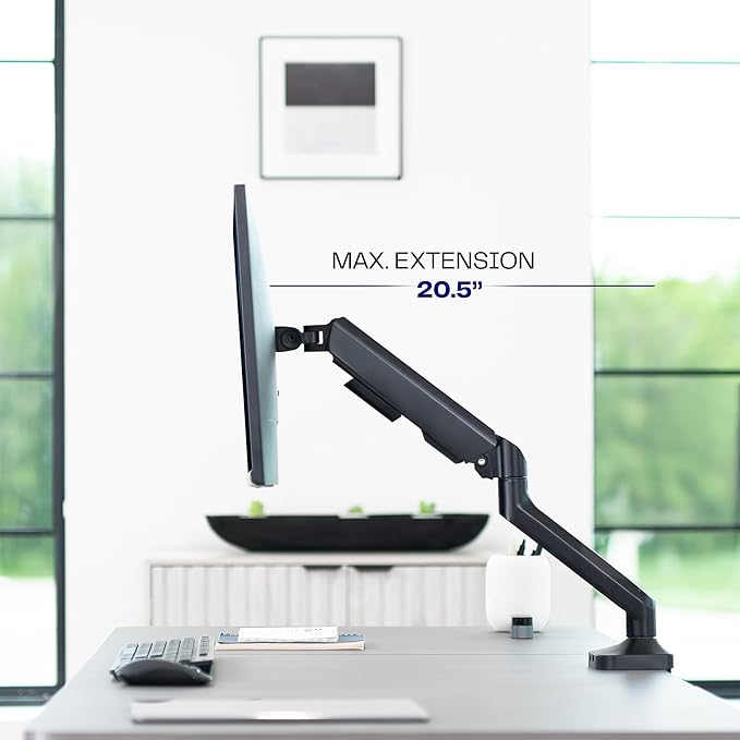 VIVO Heavy Duty Ultrawide Monitor Tension Arm for up to 40 inch Screens, Holds 26.4 lbs, Premium Desk Mount Stand, Black, STAND-V100O