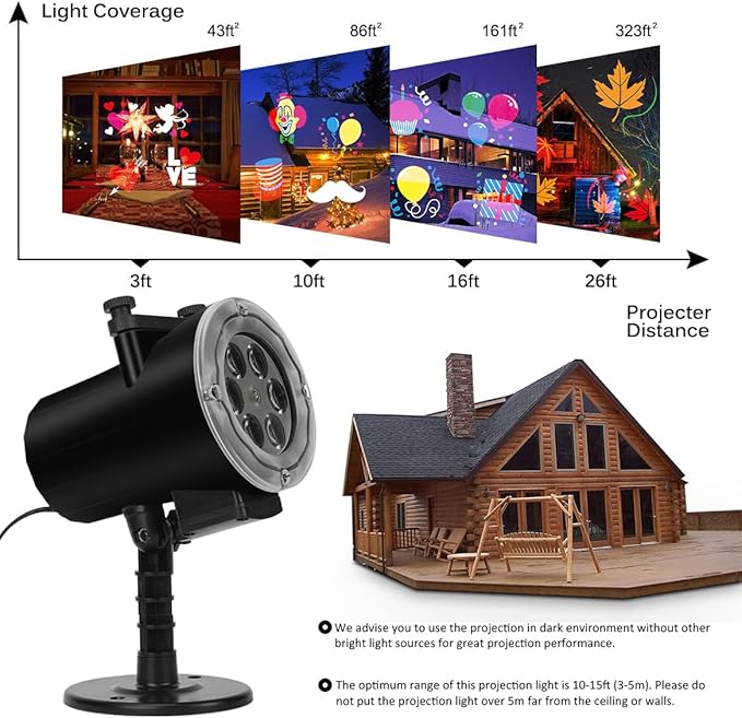 Christmas Holiday Projector Lights Outdoor,FLEVO LED Halloween Projector Lights,16 HD Slides Decorative with Remote Control,IP65 Waterproof for Halloween Xmas Party Garden Landscape Decoration