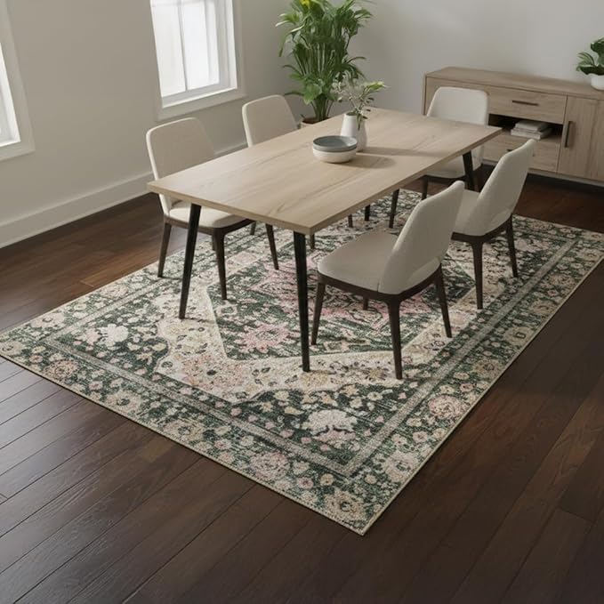 Muddy Mat짰 Eden 3ft x 7ft Washable Area Rugs for Living Room, Bedroom & Dining Room ??Modern Soft Low Pile Non Slip Carpet ??Pet Friendly Waterproof Foldable Rugs for Home