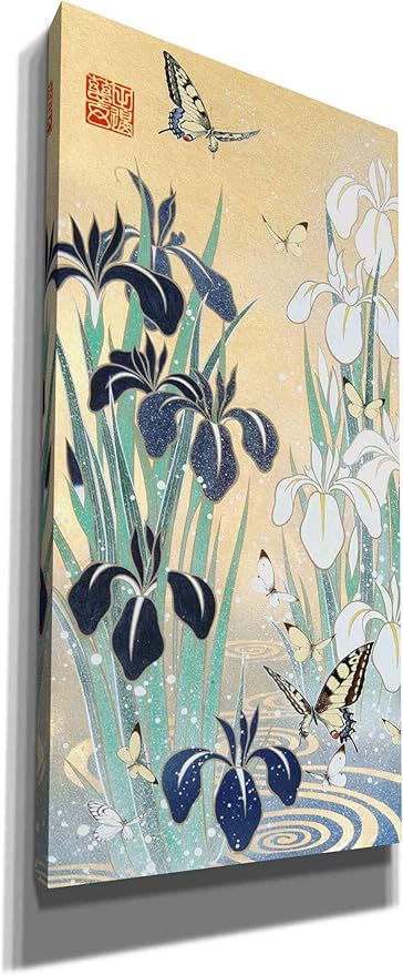 Epic Graffiti 'Iris and Butterfly' by Zigen Tanabe, Canvas Wall Art, 20"x40"