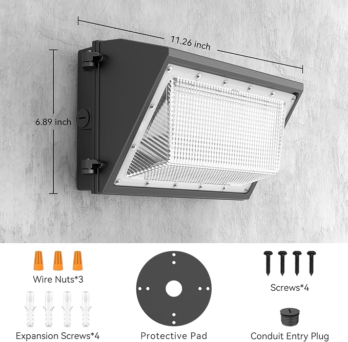 AIKVSXER 24 Pack 160W LED Wall Pack Light with Dusk to Dawn Photocell, 25,600LM 6000K Exterior Wall Packs, IP65 LED Wall Packs Outside Lighting [Eqv. 1000W HPS/HID] for Parking Lot, Yard AC120-277V