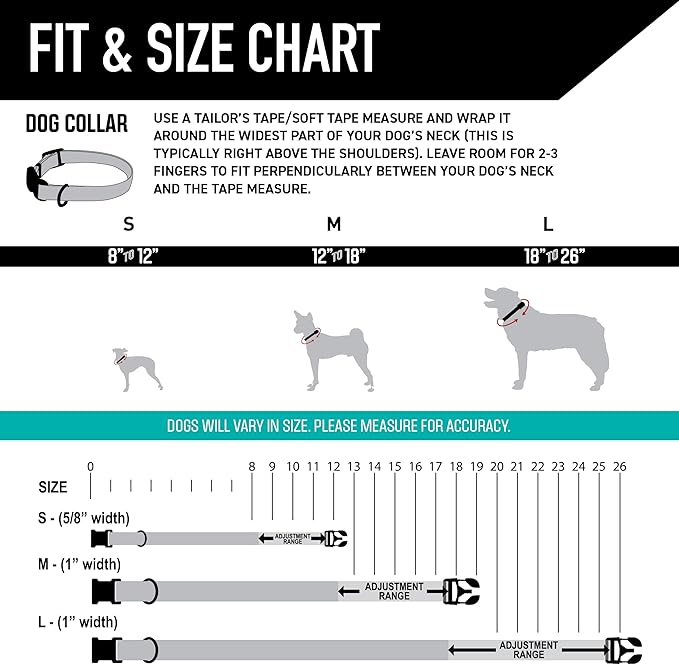 Wolfgang Heavy Duty, Adjustable Dog Collar with Quick Release Nylon Buckle for Walking & Training, Overland Print, Medium