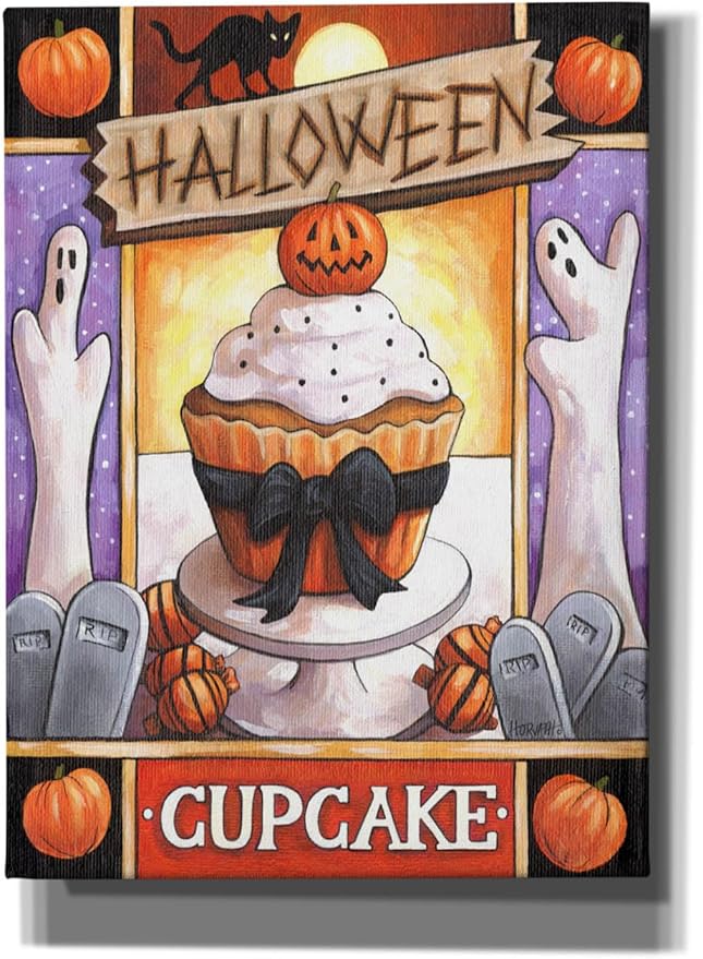 Epic Graffiti 'Halloween Cupcake' by Cathy Horvath-Buchanan Canvas Wall Art, 40" x 54"