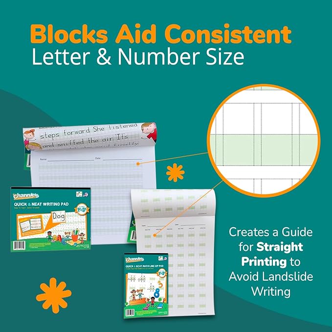 Best value Channie’s Visual Math, Handwriting, and Cursive Bonus Pack of 5 Separate Workbooks, Grades 1st – 3rd, With FREE Alphabet Card - Learning Workbook for Homeschool and After School