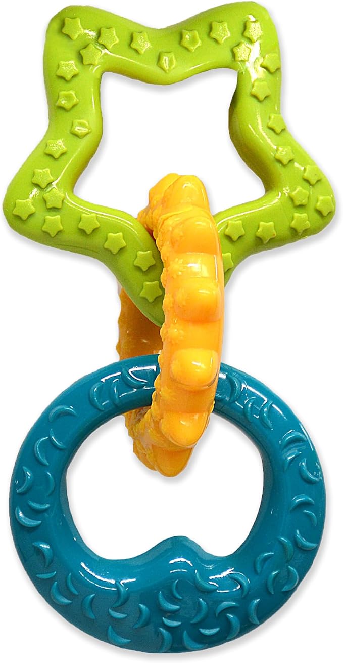 Nylabone Teething Rings Puppy Power Chew Toy for Puppies, Soothing Puppy Teething Bone, Enrichment Toy for Puppies, Bacon Flavor, Small Dogs - Up to 25 Ibs, 1 Count
