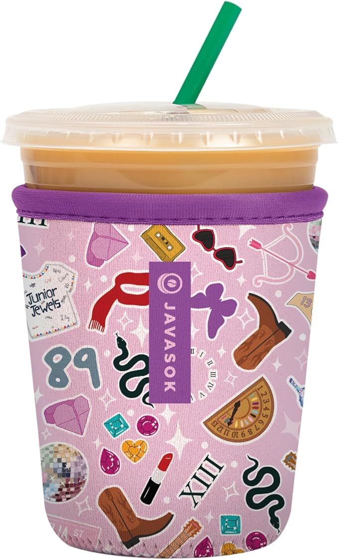 Sok It JavaSok Iced Coffee & Cold Soda Insulated Neoprene Cup Sleeve (On Tour, Small: 16-20oz)