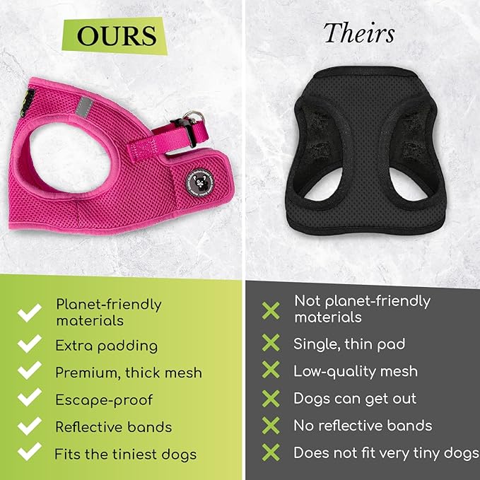 EcoBark Rapid Fastener Super Comfort Fully Adjustable Double Padded Step in Dog Harness (Large, Purple)