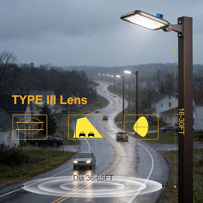 150W LED Parking Lot Light 22500lm (Eqv 600W HID HPS) Arm Mount LED Pole Light IP65 5000K ETL Listed Commercial Area Lighting with Smart Photocell 6KV SPD 7 Yrs Warranty -2Pack