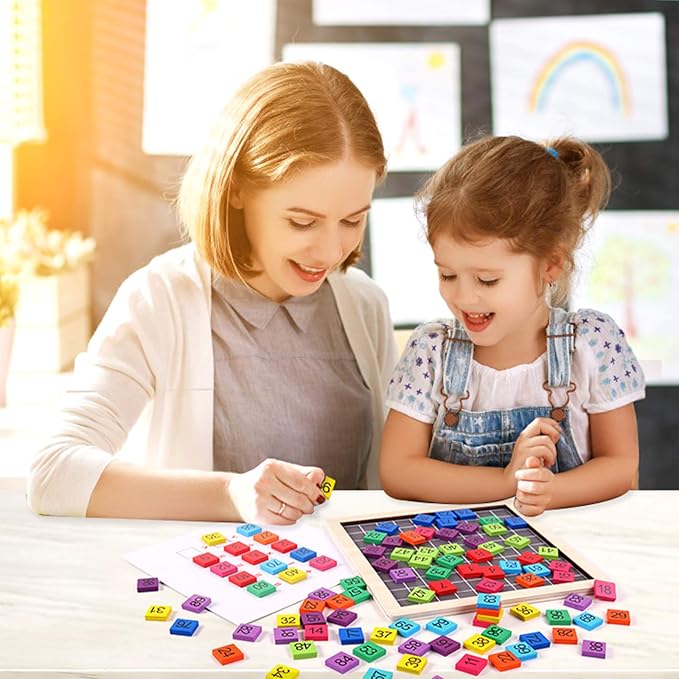 Wooden Montessori Math Counting Hundred Board Toys, 1-100 Consecutive Numbers Learning & Educational Game Toy for Kids Toddlers 3 Year Old with Storage Bag
