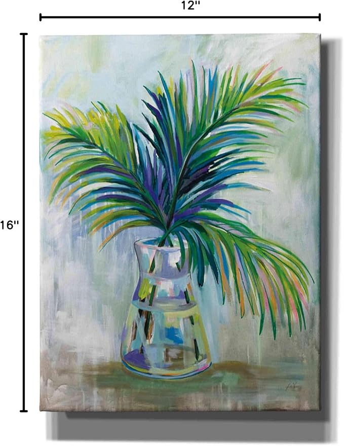 Epic Graffiti "Palm Leaves I by Jeanette Vertentes, Canvas Wall Art, 12"x16"