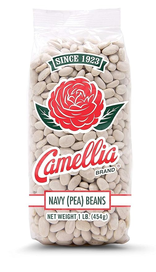 Camellia Brand Dried Navy (Pea) Beans ??Premium White Beans for Southern-Style Baked Beans, Soups, Stews, and Healthy Vegetarian Meals ??Non-GMO, Gluten-Free, 1 Pound (Pack of 6)