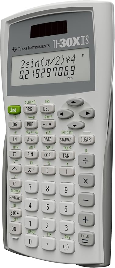 Texas Instruments TI-30XIIS Scientific Calculator, White