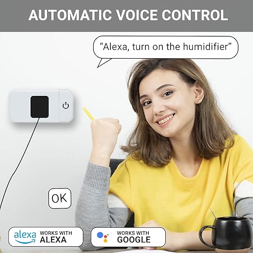 4 Pack Smart Home Wi-Fi Plugs - Alexa & Google Home Compatible, White, Toggle Switch, Automatic Operation