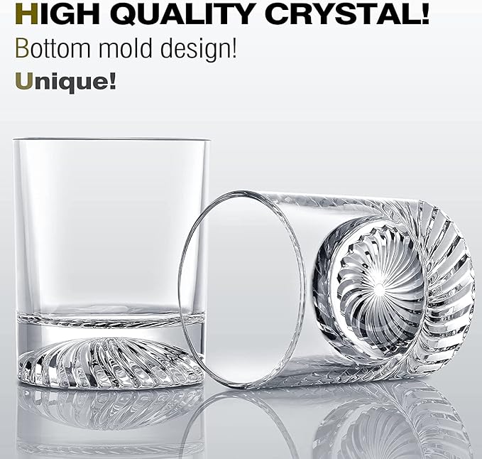 Whiskey Glasses Old Fashioned Glasses Set of 6 12oz Rocks Glasses Gift for Men Women Drinking Bourbon Scotch Cocktails Rum Cognac Vodka at Home Bar