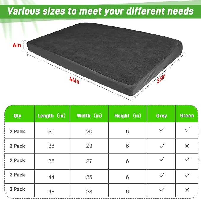 Dog Bed Covers Replacement Waterproof for Dog Bedding Washable Black 2 Pack 35" x 44" XL