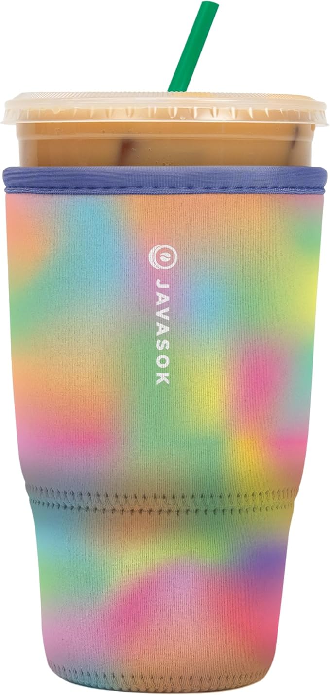 Sok It JavaSok Iced Coffee & Cold Soda Insulated Neoprene Cup Sleeve (Dreaming in Color, Large: 30-32oz)
