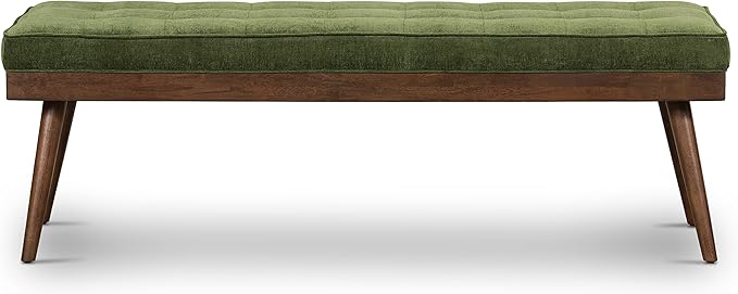 POLY & BARK Luca Bench in Distressed Green Velvet