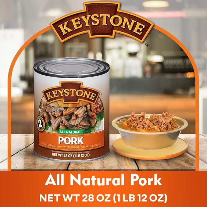 Keystone Meats Variety Pack – 12 Cans of All Natural Fully Cooked Canned Meat (3 Beef, 2 Chicken, 2 Turkey, 2 Pork, 3 Ground Beef) – Shelf-Stable, Ready to Eat – 5-Year Shelf Life – Pantry Staple for Camping, Hiking & Emergency Meals – Made in USA