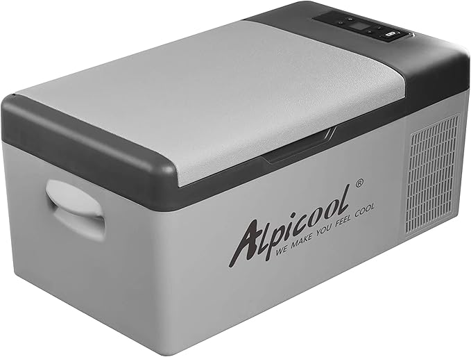 Alpicool C15 Portable Car Freezer,12 Volt Refrigerator, 16 Quart (15 Liter) Fast Cooling 12V Car Fridge -4℉~68℉, Car Cooler, 12/24V DC and 100-240V AC for Outdoor, Camping, RV, Truck, Boat