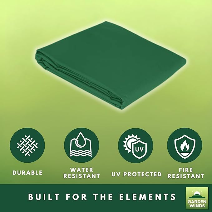 Garden Winds Reinforced RipLock 350 Replacement Canopy Top Cover Compatible with The Phi Villa, Aecojoy, PatioFestival, AbcCanopy, Kozyard 15' Triple Tier Umbrella Models - A701007300, Pf18259, UB02, KZUM15NAV - Green