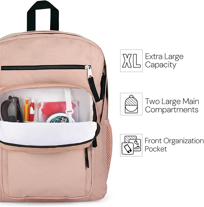 JanSport Laptop Backpack - Computer Bag with 2 Compartments, Ergonomic Shoulder Straps, 15” Laptop Sleeve, Haul Handle - Hiblisscus