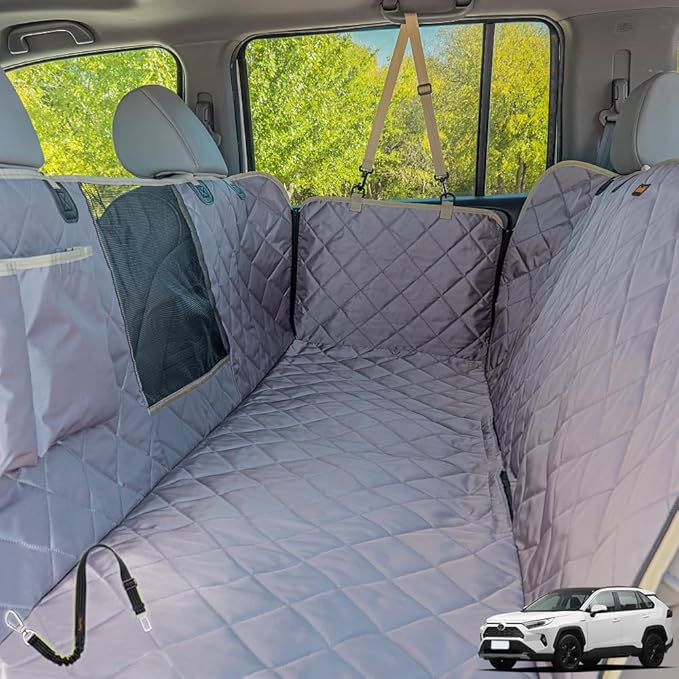 iBuddy Dog Seat Cover for SUV and Small Truck, Waterproof Car Hammock Heavy Duty Back Seat Cover for Dog with Mesh Window Durable Scratchproof Pet Car Seat Protector for Rav4 CR-V Jeeps