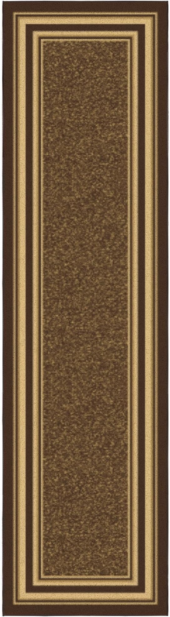 Ottomanson Hallway Runner Rug 2'7" x 9'6" Non Slip Border Area Rugs Easy to Clean Laundry Rug Runner Durable & Pet Friendly Floor Carpet Runners for Hallways Entryway Living Room Kitchen, Brown