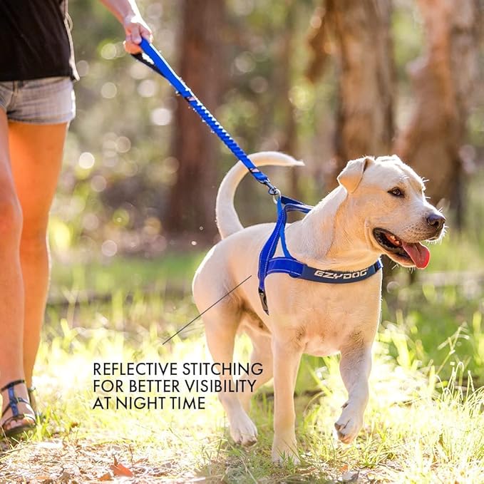 EzyDog Quick Fit Dog Harness ??No Pull Harness for Training, Everyday Walking, and Easy Control - Adjustable Fit, Reflective, and Padded (X-Large, Red)