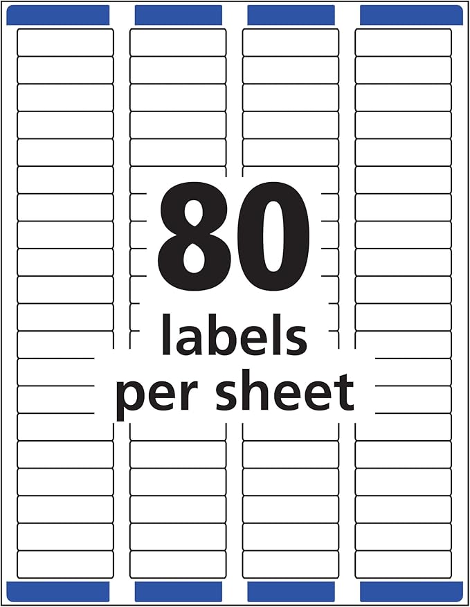 Avery Matte Clear Return Address Labels,Sure Feed Technology,Inkjet,1/2" x 1-3/4",2,000 Labels, 5 Packs (8667)